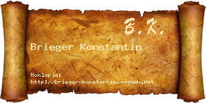 Brieger Konstantin névjegykártya